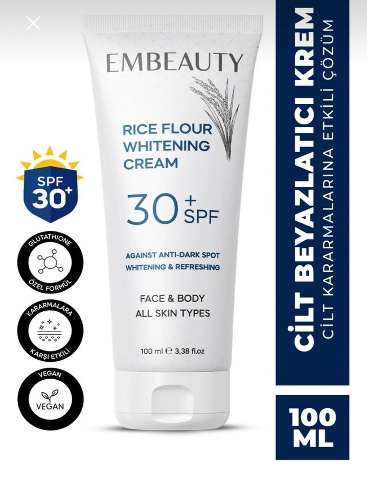 Embeauty Pirinç Unu Beyazlatıcı Krem SPF30 - Görsel 2