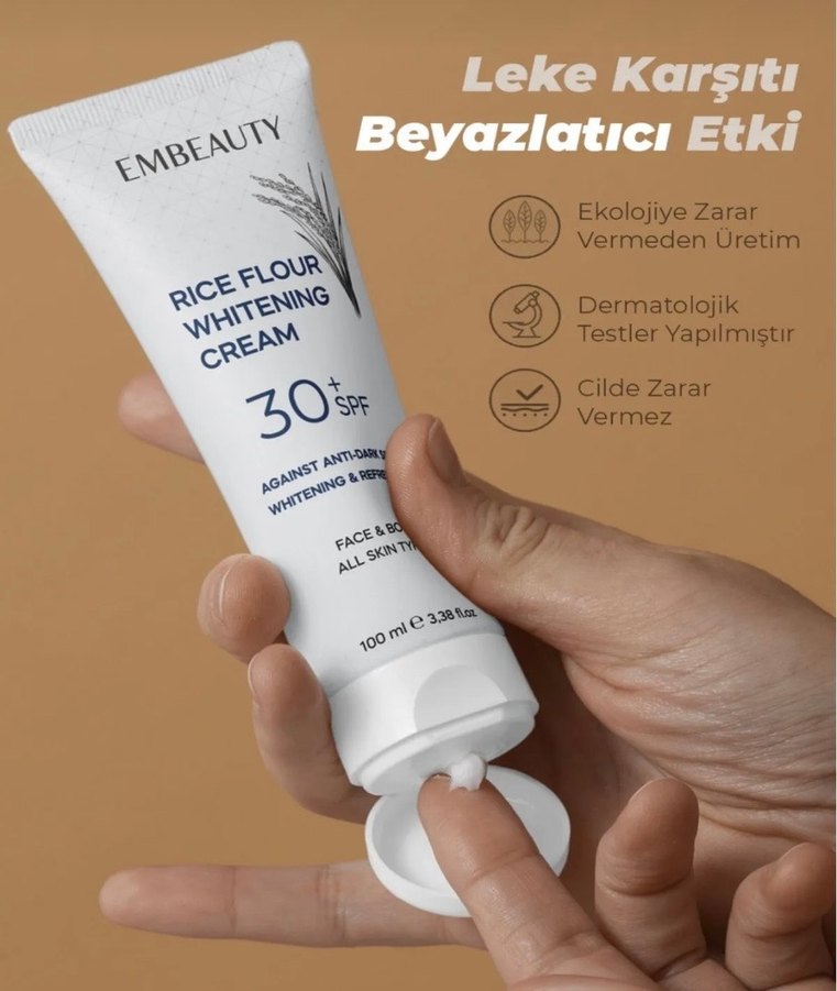 Embeauty Pirinç Unu Beyazlatıcı Krem SPF30 - Görsel 4