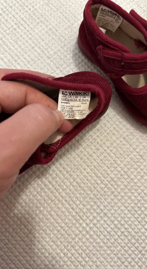 Kız Bebek Bordo Fiyonklu Ev Ayakkabısı (22-23 numara, 1,5-2 yaş) - Görsel 4