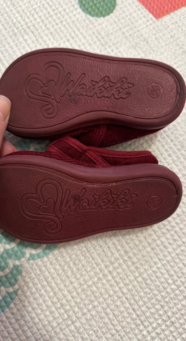 Kız Bebek Bordo Fiyonklu Ev Ayakkabısı (22-23 numara, 1,5-2 yaş) - Görsel 5