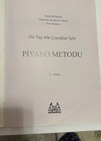 Piyano Metodu Kitabı - 11. Baskı, Yalçın İman - Görsel 2