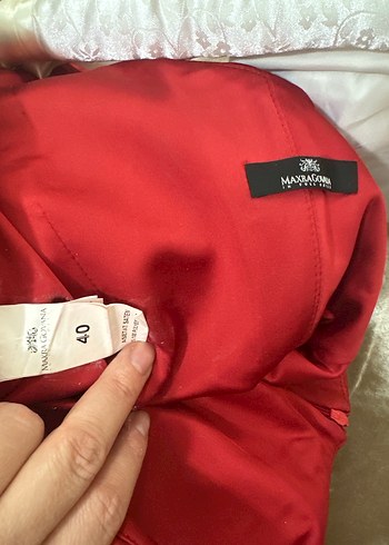 Kırmızı Drapeli Uzun Abiye Elbise (40 beden) - Görsel 6