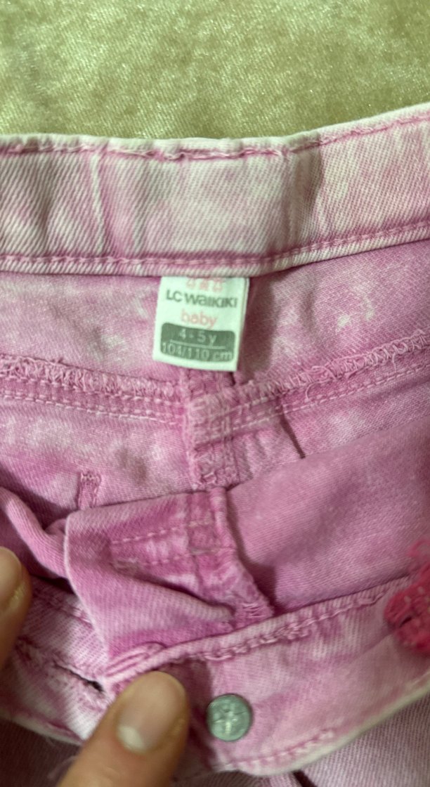 Pembe Kız Çocuk Kot Şort (4-5 Yaş) - Görsel 3