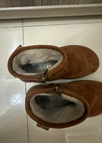 Zara- Kürklü Kahverengi Süet Kız Çocuk Ugg Bot- 31 numara - Görsel 2