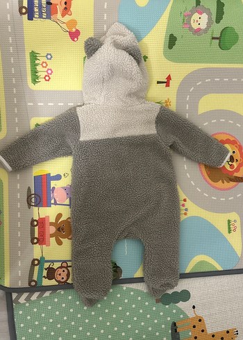 Hello Baby Gri Peluş Erkek Bebek Tulum - 6 Ay - Görsel 5