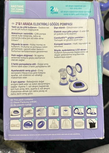 Lansinoh Marka, Mor, 2'li Elektrikli Göğüs Pompası - Görsel 6