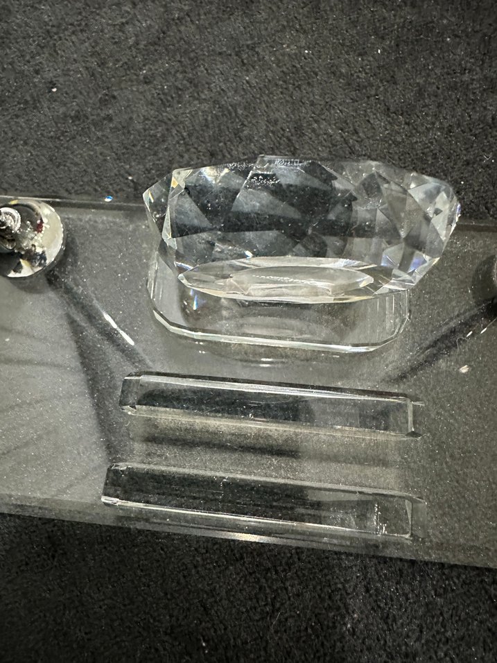 Gri Siyah Kristal Masaüstü Atatürk Kalemlik - Görsel 3