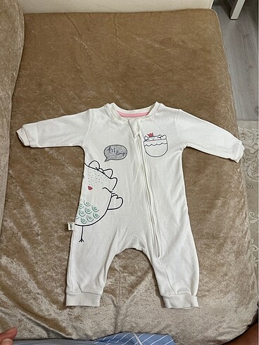 Kız Bebek Beyaz- Pembe Tulum 0-3 ay