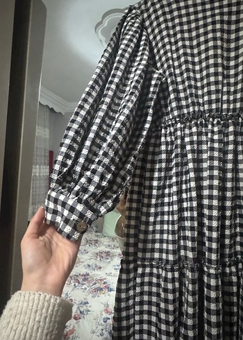 Kadın Ekose Desenli Uzun Elbise - Görsel 2