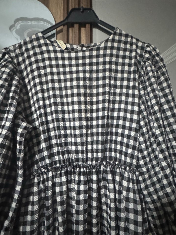 Kadın Ekose Desenli Uzun Elbise - Görsel 3