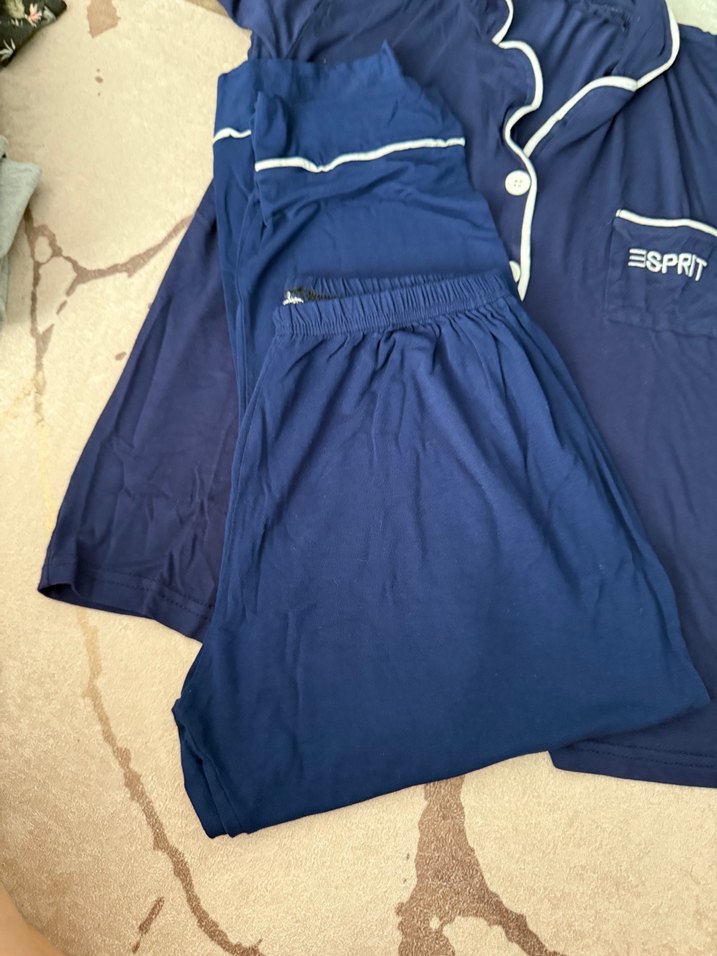 Lacivert Uzun Kollu Sabahlık - Görsel 3