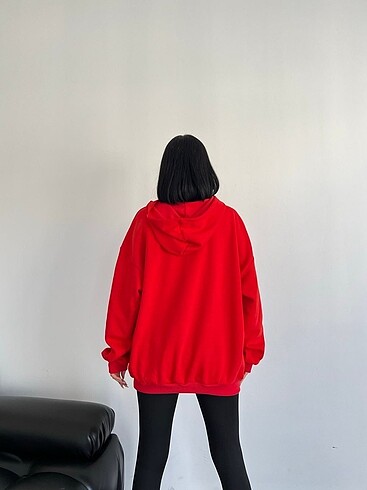 m Beden kırmızı Renk 2 iplik kapsonli sweatshirt