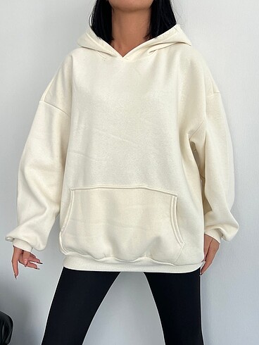s Beden Beyaz Unisex Kapsonlu Sweatshirt