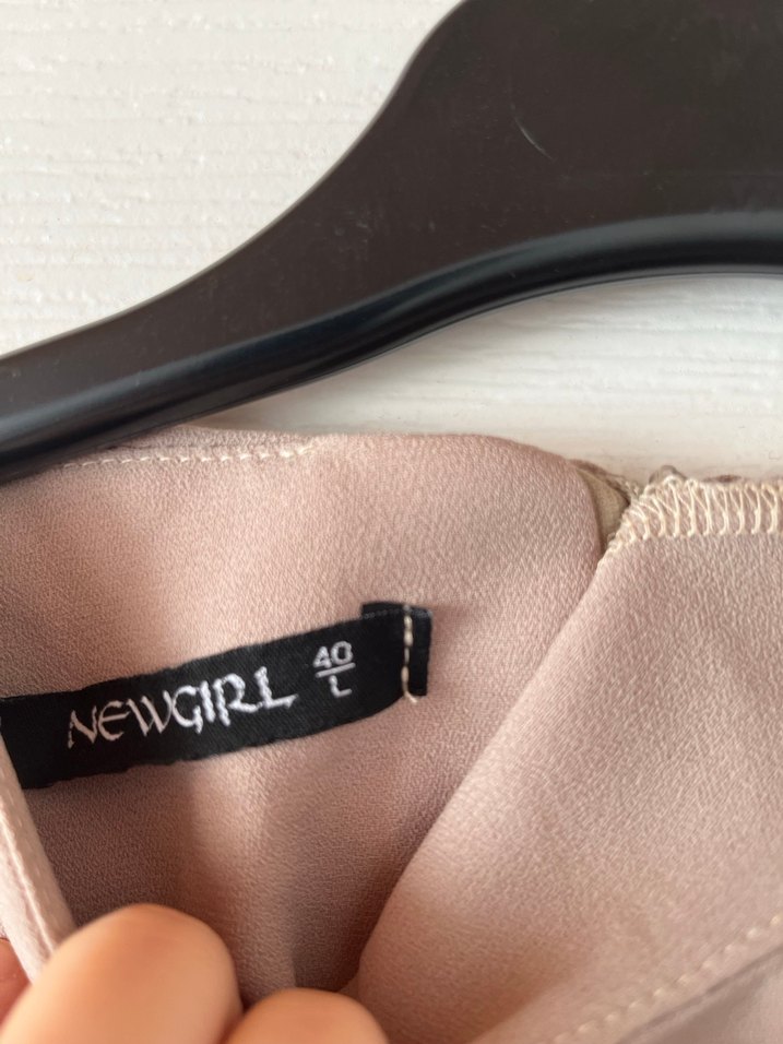 Bej Düğmeli Uzun Kollu Kadın Elbise - Görsel 3