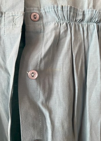 Mavi Uzun Kollu Bohem Keten Gömlek - Görsel 4