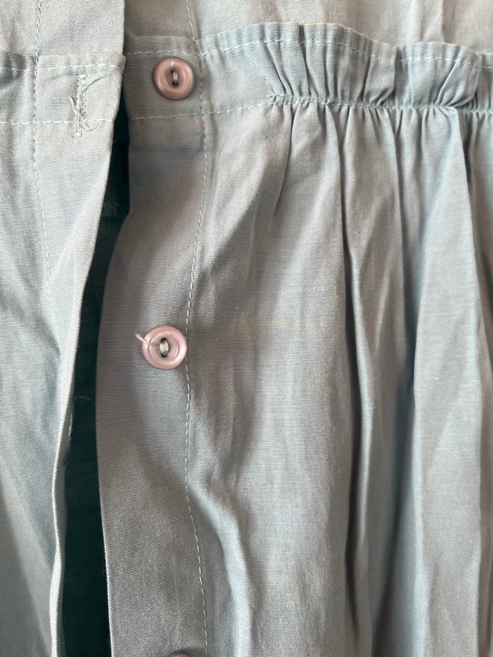 Mavi Uzun Kollu Bohem Keten Gömlek - Görsel 4