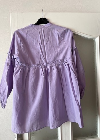 Mor Düğmeli  Keten gömlek - Görsel 4