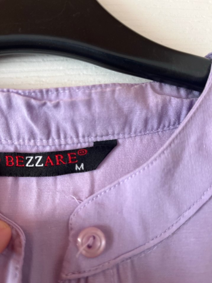 Mor Düğmeli  Keten gömlek - Görsel 3