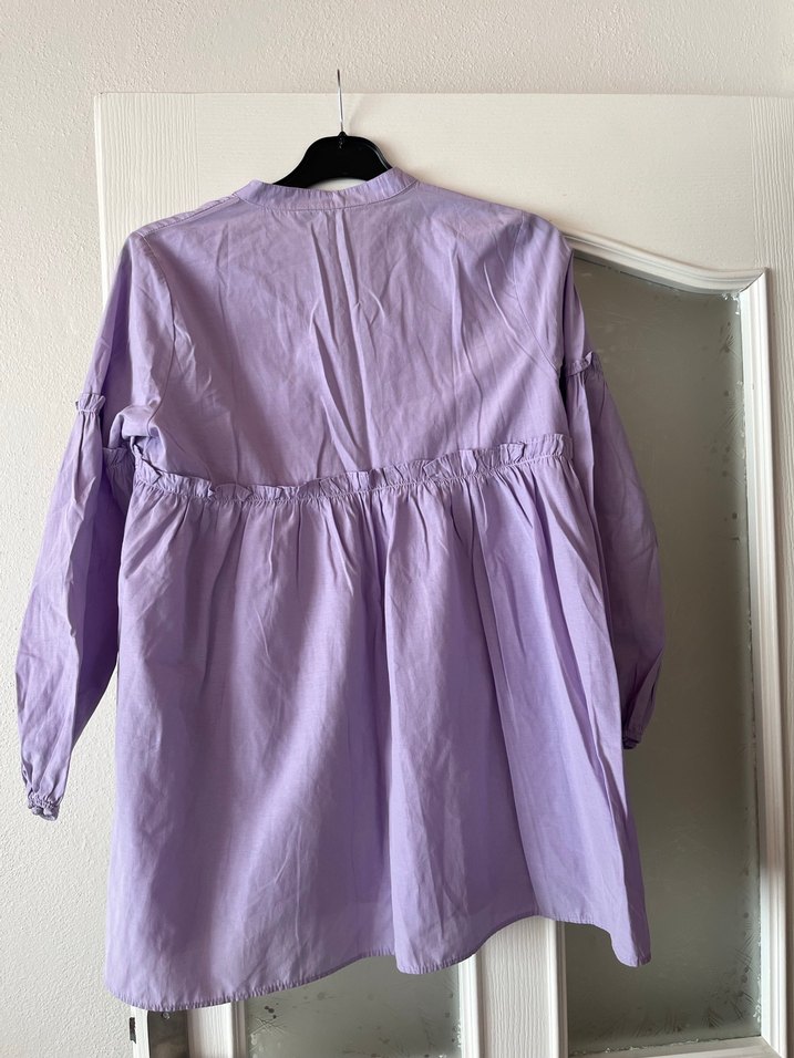 Mor Düğmeli  Keten gömlek - Görsel 4