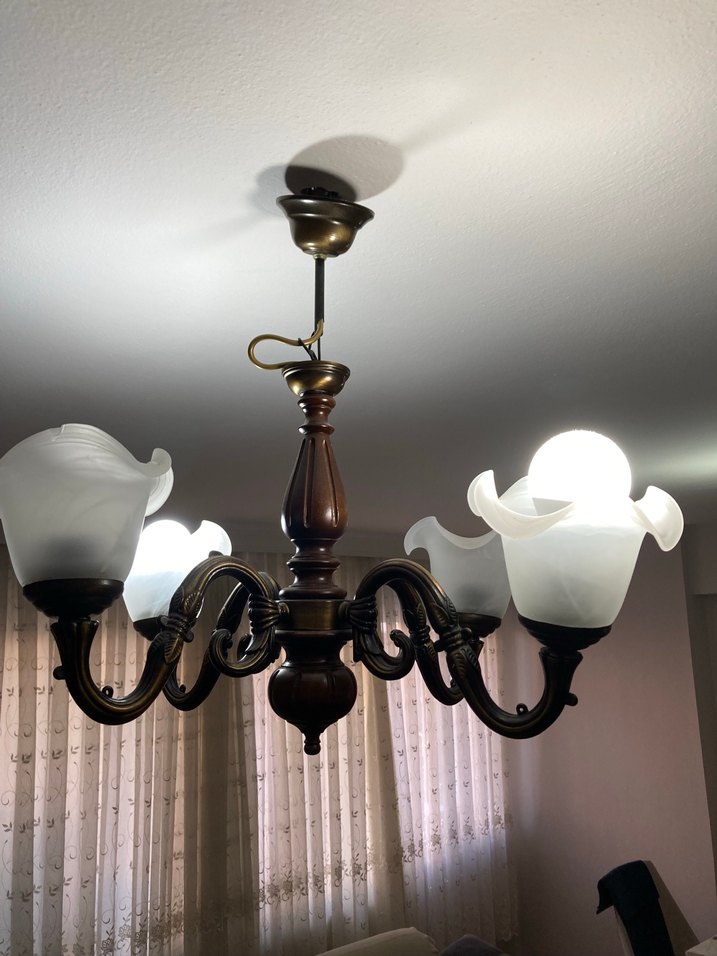 Vintage Camlı Avize - Görsel 4