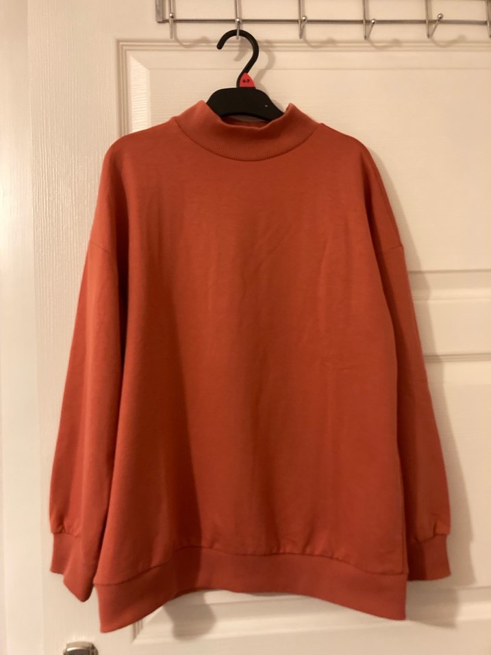 Kadın Camel Renk Yüksek Yaka Sweatshirt - Görsel 4