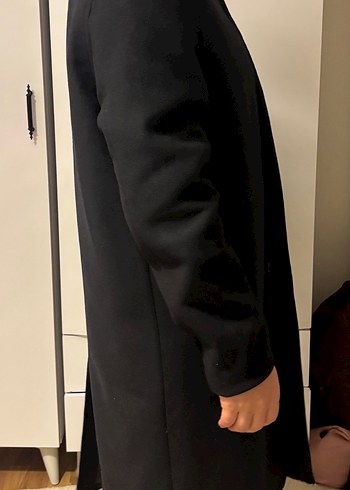 Siyah Süet Düğmeli Midi Erkek Kaban - Görsel 3