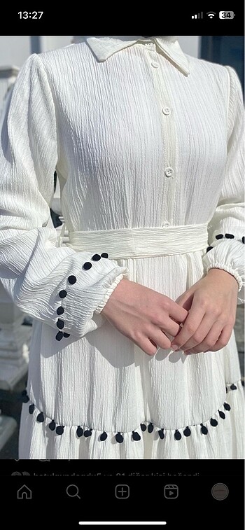 sıfır etiketli yeni ponpon elbise - Görsel 5