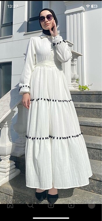 sıfır etiketli yeni ponpon elbise - Görsel 7