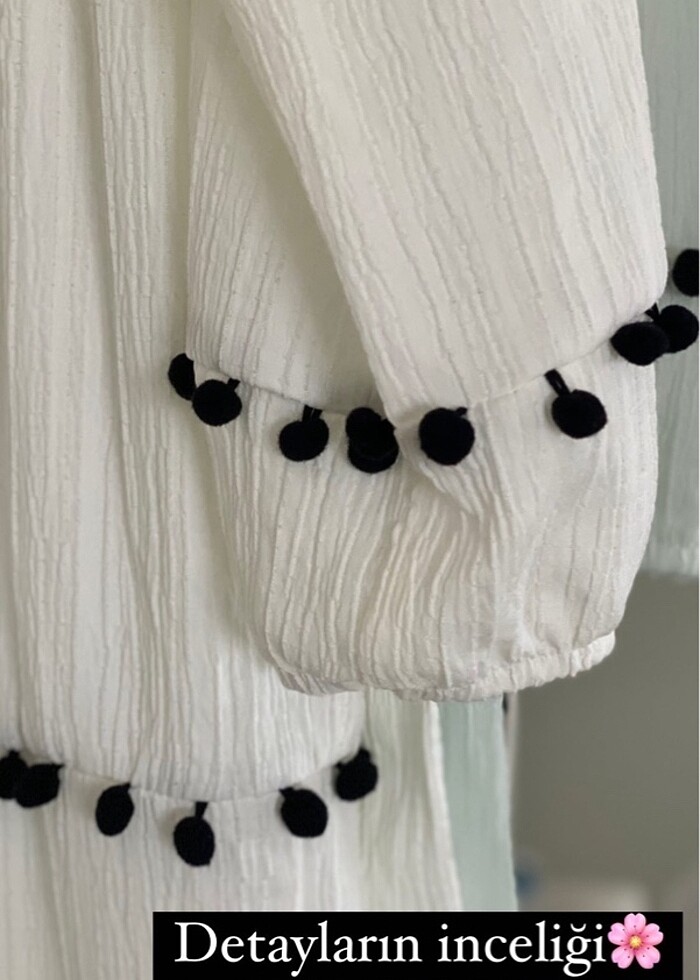 sıfır etiketli yeni ponpon elbise - Görsel 4