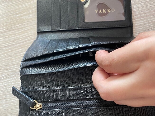 Beden siyah Renk Vakko cüzdan orijinal