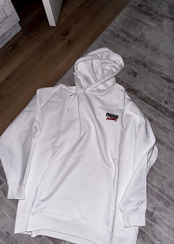 Beyaz Kapüşonlu Sweatshirt 2XL - Görsel 4