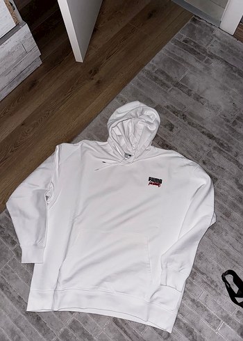 Beyaz Kapüşonlu Sweatshirt 2XL - Görsel 3