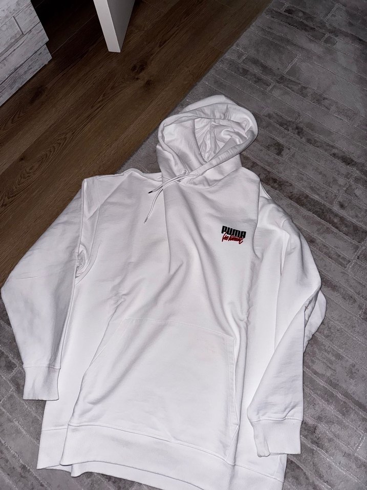 Beyaz Kapüşonlu Sweatshirt 2XL - Görsel 4