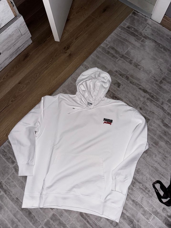 Beyaz Kapüşonlu Sweatshirt 2XL - Görsel 3