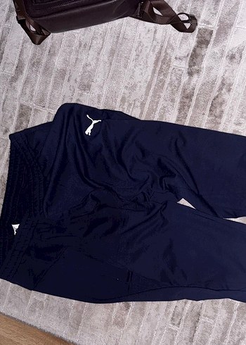 Erkek Lacivert Saten Görünümlü Eşofman Altı Puma 3 
XL - Görsel 3