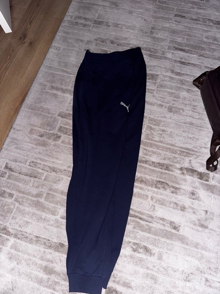 Erkek Lacivert Saten Görünümlü Eşofman Altı Puma 3 
XL - Görsel 2