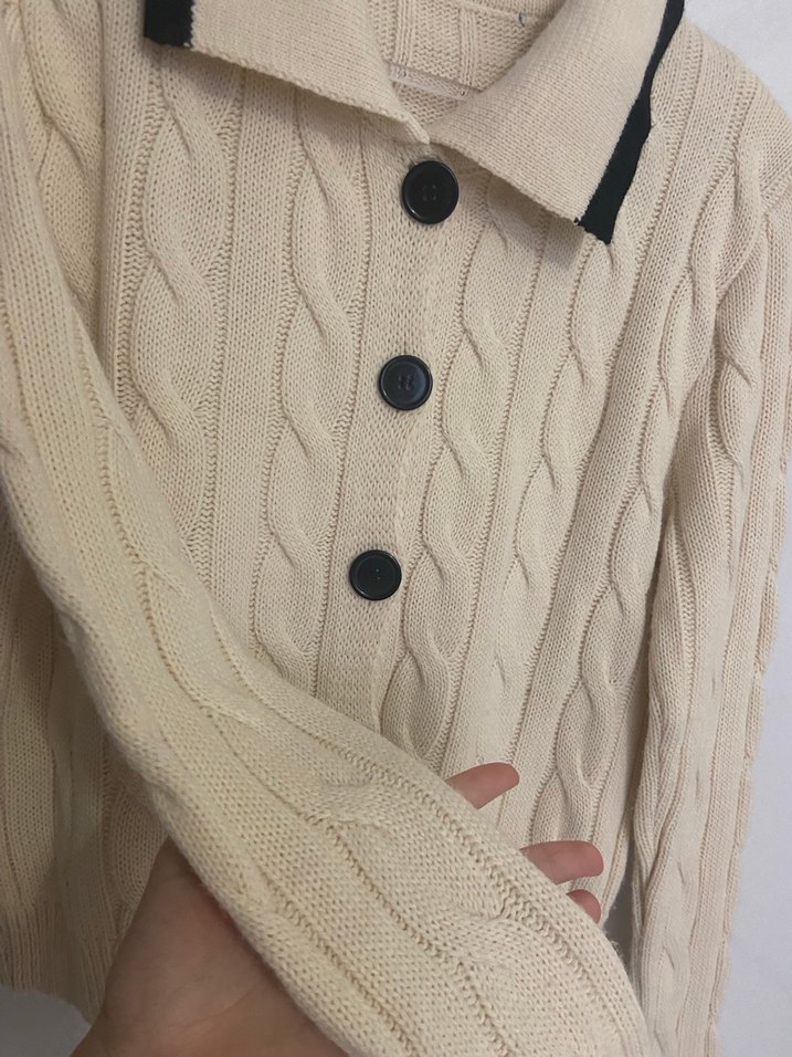 Bej Triko Hırka - Görsel 2