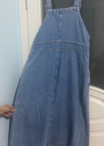 Mavi Kadın Kot Tulum Düğmeli - Görsel 6