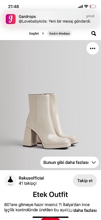 Bershka kalın topuklu bot