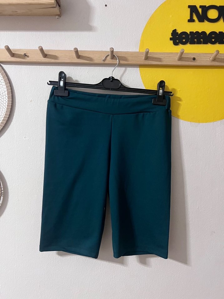Kadın Kemerli Koyu Mavi Bermuda Şort - Görsel 2