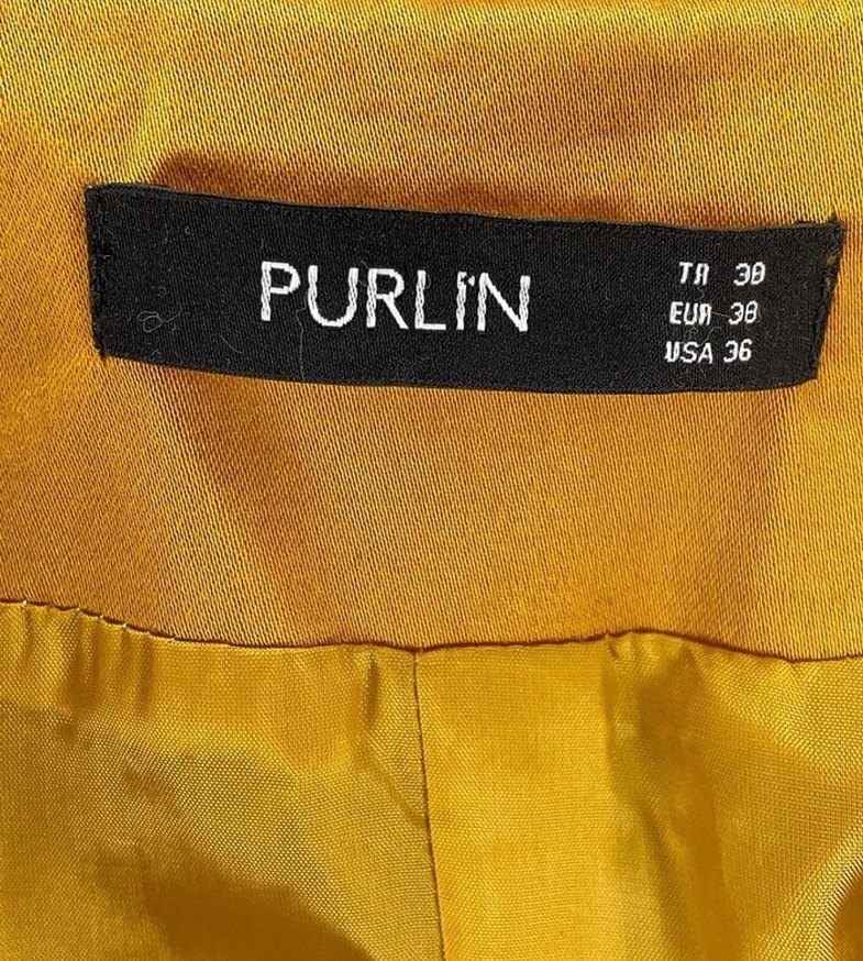 Sarı Süet Kuşaklı Midi Trençkot - Görsel 5