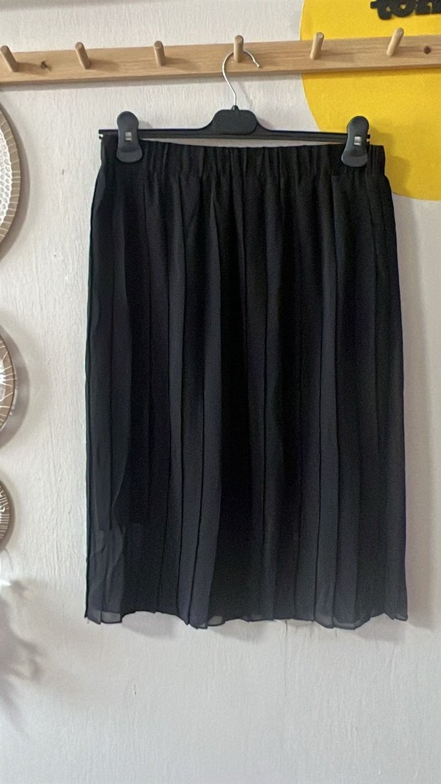 42 | Trendyol | Siyah Pileli Şifon Etek - Görsel 5