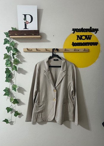 XL | Bej Spor Blazer - Görsel 4