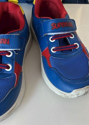 Erkek Çocuk Süperman Desenli Mavi Spor Ayakkabı