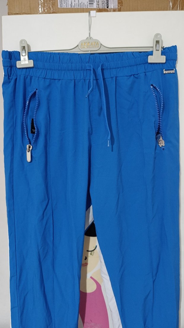 Erkek Mavi Fermuarlı Rahat Eşofman - Görsel 5