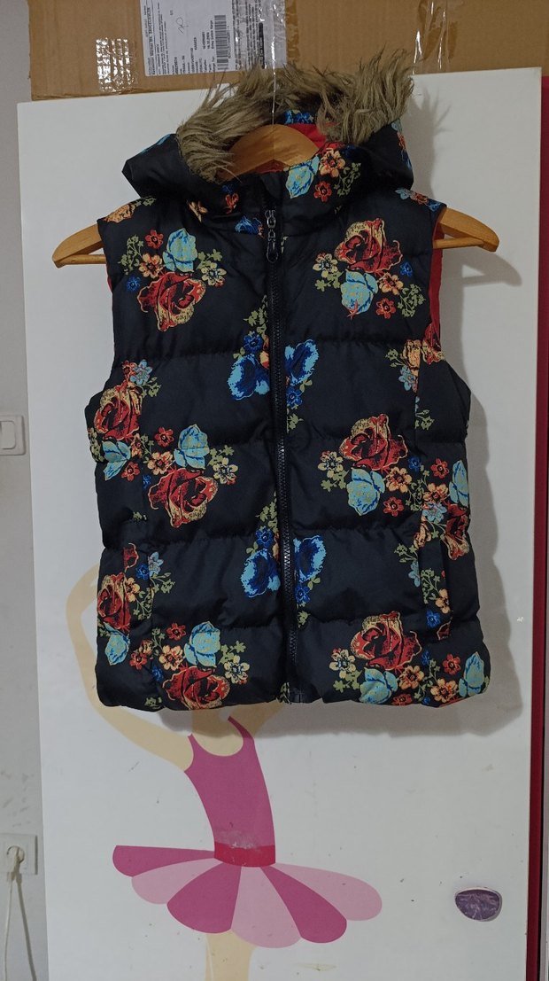 Çiçek Desenli Kız Çocuk Şişme Yelek - Görsel 5