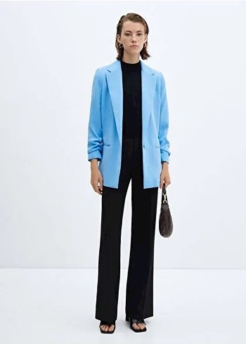 Büzgülü Kollu Blazer Ceket - Görsel 3