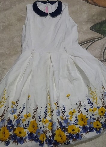 13-14 Yaş Beden beyaz Renk elbise