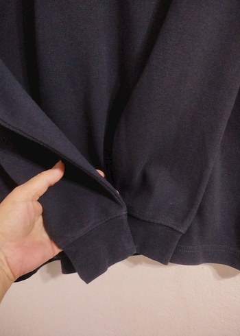 Erkek Siyah Uzun Kollu Polo Tişört - Görsel 7