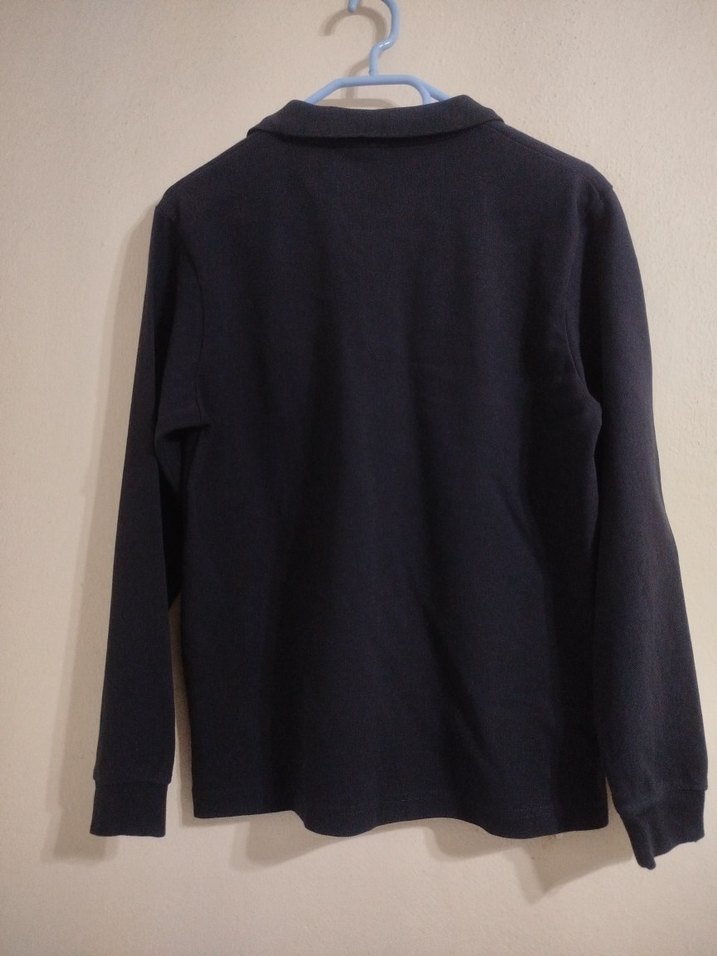 Erkek Siyah Uzun Kollu Polo Tişört - Görsel 3